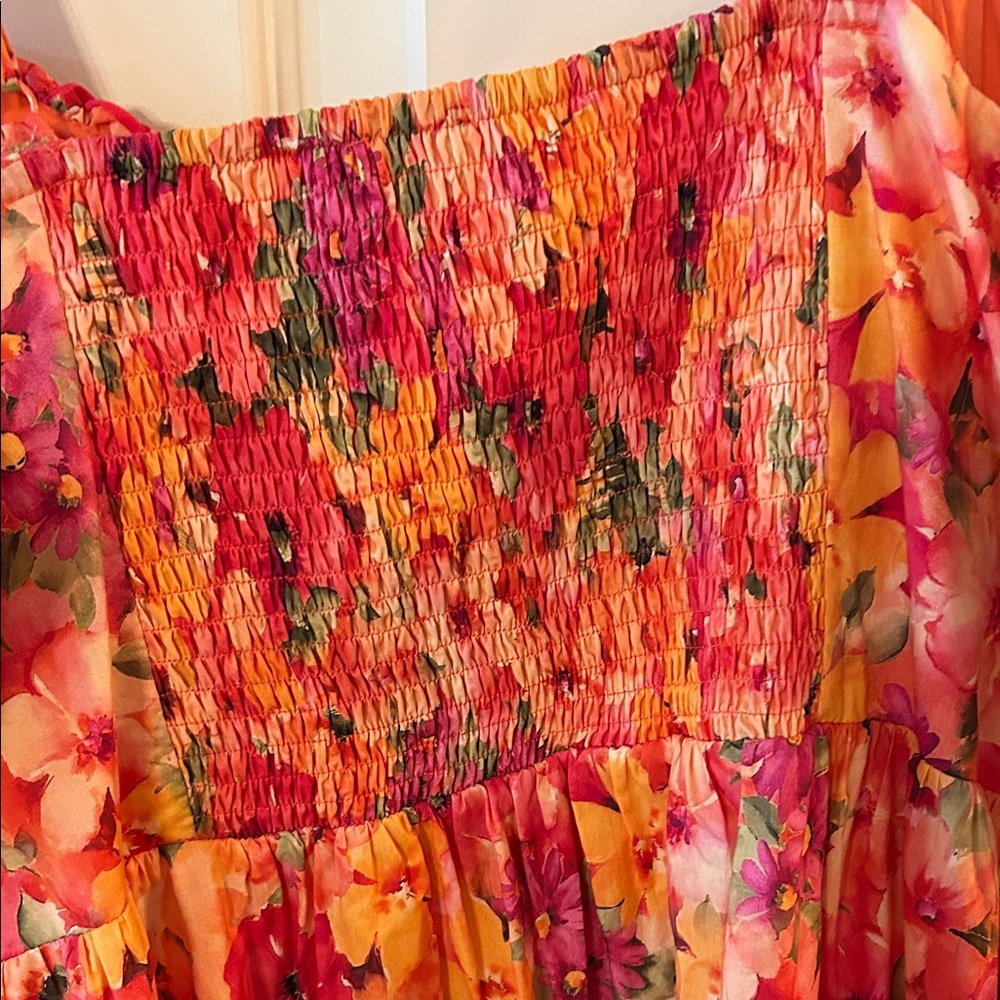 Skies Are Blue Vibrant Floral Midi Dress - Picture 6 of 7